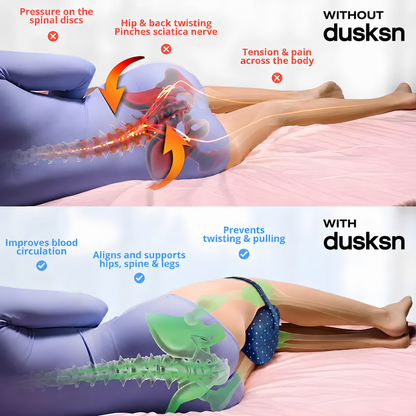 Duskn™ Orthopedic Memory Foam Leg Pillow For Hip, Back & Sciatica Relief