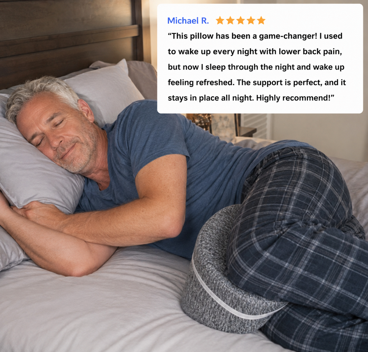 Duskn™ Orthopedic Memory Foam Leg Pillow For Hip, Back & Sciatica Relief